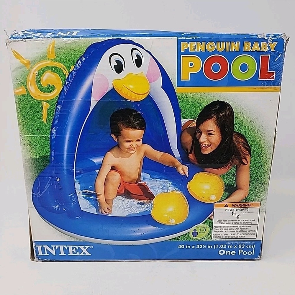 NEW‎ Intex Penguin Baby Pool 40" x 32.5" Inflatable Pool 2011 Factory Sealed